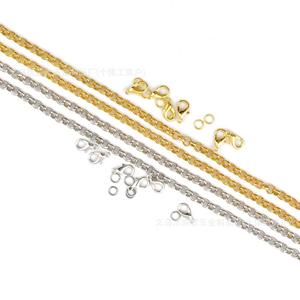 Yiwu Metal <b>Chain</b> For Necklace Making Gold Silver Plated Jewelry Findings Components 1mm 2mm 3mm <b>Chain</b> Link With Lobster Clasp - Product Image 1