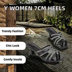 Nuove Scarpe da Donna con Tacco Alto 7cm, Punta Aperta, Taglia Grande 42, Sexy con Cinturino alla Caviglia, Chaussures Femme - Product Image 2