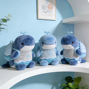Juguetes de Peluche Personalizados de Fábrica, Adorables Ballenas <span class=keywords><strong>Kawaii</strong></span> con Decoración de Gotas de Agua, Juguetes para Niños, Animales de Peluche para Decoración de Fiestas - Product Image 1