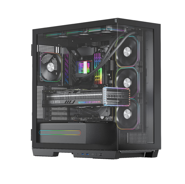 High Quality EATX/ATX/MATX Gaming PC Case Sea View Design with Tempered Glass OEM USB3.0 Mid Tower Cabinet Unique Hanging Design