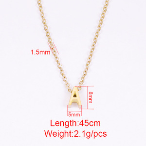 Collier avec initiale anglaise plaqué or 18 carats, collier avec pendentif lettre en acier inoxydable pour femme, cadeau d'anniversaire, bijoux fins - Product Image 4