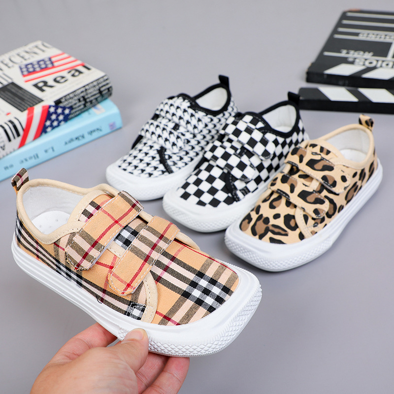 Новая Прогулочная ДЕТСКАЯ парусиновая обувь, дизайнерская повседневная обувь в клетку со шнуровкой и ремешками для девочек и мальчиков