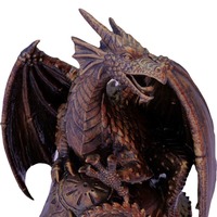 Nouveau Dragon Volant pour Statue de Crâne SKB67 Résine Artisanat Ornement Décoration De Jardin et Sculpture De Bureau
