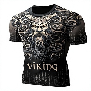 Camiseta Deportiva Unisex Transpirable de Secado Rápido con Estampado Digital OEM ODM, Ajustada, de Spandex/Poliéster 220g, para Boxeo y Crossfit - Product Image 4