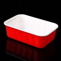 Boîte d'emballage alimentaire jetable rouge et blanche en vrac, conteneur PP anti-fuite pour l'hôtellerie et la restauration