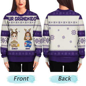 Cadeau drôle pour la famille Couple <span class=keywords><strong>papa</strong></span> maman grand-père grand-mère <span class=keywords><strong>sweat</strong></span> <span class=keywords><strong>personnalisé</strong></span> unisexe pull moche nom <span class=keywords><strong>personnalisé</strong></span> texte pulls t-shirt - Product Image 2