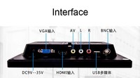 Écran portable de 8 pouces, résolution 1024x768, écran LCD TFT mini HD couleur, prise en charge HD MI VGA BNC AV Dc 9v-36v