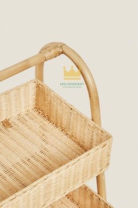 ชั้นวางหวาย 3 ชั้น เป็นมิตรกับสิ่งแวดล้อมทําด้วยมือที่ขายดีที่สุดหวายชั้นวางเสื้อผ้าเด็กจากเวียดนาม - Product Image 4