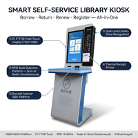 Kioscos de Autopago para Bibliotecas HAUMR, Lector de Tarjetas UHF, Lector de Códigos QR, Registro, Kiosco de Retorno de Libros de Autoservicio para Campus Escolares