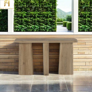 Meubles de maison en bois minimalistes personnalisés Wabi Sabi Table <span class=keywords><strong>console</strong></span> de <span class=keywords><strong>patio</strong></span> vintage support décoratif à trois pieds pour porte d'entrée - Product Image 5