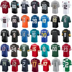 2024 grosir Jersey olahraga basket sepak bola jahitan Amerika seragam nfl kustom nomor nama Anda