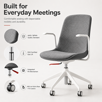 Chaise de bureau pivotante moderne pour invités, siège en plastique réglable, base en métal pour salle de réunion, conférence, réception