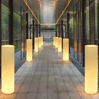Lampe de sol cylindrique LED pour hôtel, bar, bain de pieds, paysage, cour, étanche, télécommande, interrupteur intelligent, polymère/PE décoratif