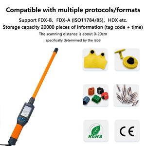 Escáner de mano de palo largo OTPS, 134,2 kHz Fdx/HDX, lector de microchip RFID de ganado portátil, escáner de <span class=keywords><strong>chip</strong></span> de etiqueta de oreja de <span class=keywords><strong>animal</strong></span> de oveja - Product Image 2