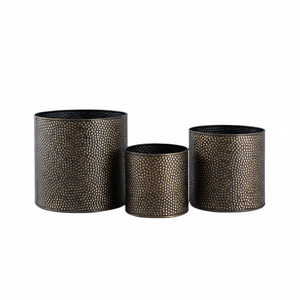 Maceta cilíndrica de Metal de diseño moderno, maceta para interiores y exteriores, jardín, construcción decorativa de acero para plantas y flores - Product Image 1