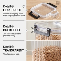 Organisateur de garde-manger pour la maison, contenants de stockage hermétiques en plastique transparent pour légumineuses et pâtes, 0,4L, 0,66L, 1,2L, 1,75L
