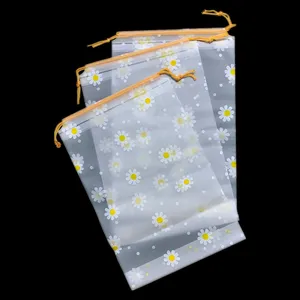 Grosir Tas Serut Plastik Bunga Aster Cantik untuk Paket Pakaian