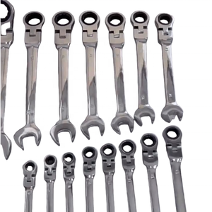 Llave de trinquete de doble propósito de cabeza ajustable métrica directa de fábrica Llave de herramienta de reparación de automóviles - Product Image 5