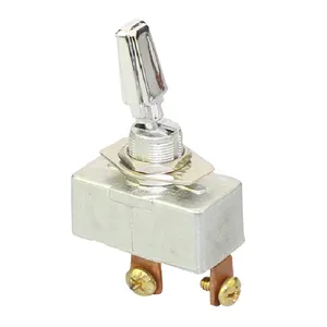 Automotive SPST 12V Heavy Duty 50 Amp 2 Position Industrial Rocker Toggle Switch with Screw Terminal 2pin Metal Chrome ON OFF