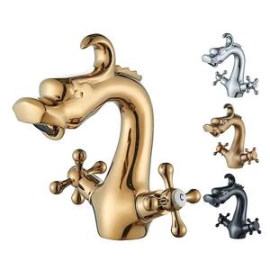 Luxury Bathroom Basin <strong>Faucet</strong> Hot Cold Water Mixer Tap <strong>Dragon</strong> Style Vessel Sink <strong>Faucet</strong> 2 Handles Bath Washbasin Crane - Product Image 1