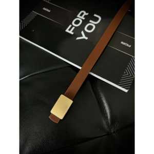 Cinturón para mujer Fiori con hebilla cuadrada de aleación, estilo casual, cuero PU, color marrón para ti - Product Image 2