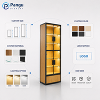 Présentoir mural portable pré-assemblé en bois et verre pour bijouterie et kiosque de centre commercial – Vente en gros