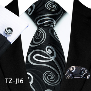 Conjunto de Corbata Floral Casual de Poliéster 100% Duradero al por Mayor con Pañuelo y Gemelos de Paisley, Accesorios para Fiestas - Product Image 5