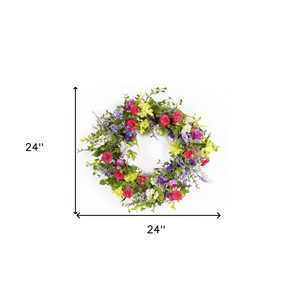 พวงหรีดประดิษฐ์สีชมพูผสม24 ", พวงหรีดประดิษฐ์สีชมพูและสีเขียวขนาด24" - Product Image 5