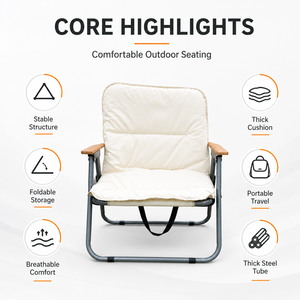 Silla Plegable Doble para Camping con Respaldo y Cojín para Exteriores, Playa, Pesca y Ocio - Product Image 1
