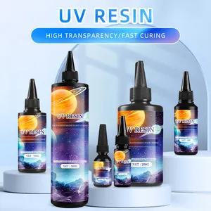 ล้างเรซิ่น UV Crystal Kit ฮาร์ดสูงเงา UV Cure กาวเรซิ่นสําหรับอุปกรณ์เสริม DIY 10g,25g,50g,100g,200g,500g