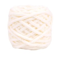 Wholesale 7mm Chenille Yarn Soft and Solid Color 100% Polyester Raw Pattern for Hand Knitting Enthusiasts