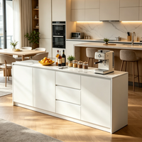 Buffet de salle à manger moderne sur mesure en gros avec plateau en marbre, meuble de rangement multifonctionnel pour hôtel, appartement, salon