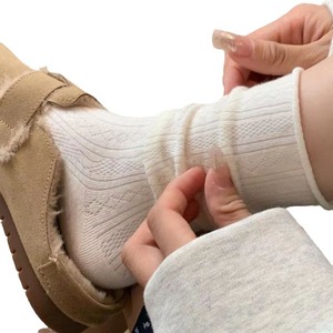 Women Slouch <b>Socks</b> Mid Calf Sweat Absorbent Breathable Solid Color Polyester Fiber Casual Summer Autumn Wear - Product Image 5