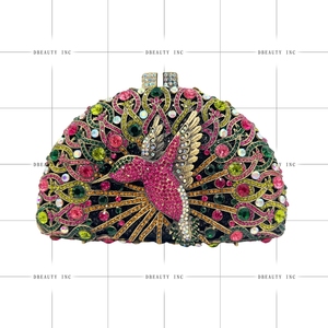 Women Shinny Birds Crystal Evening <b>Bag</b> Peacock Rhinestones Clutch Purse Chic Shinny Handbag for Night Out Cocktail - Product Image 6