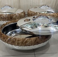 Ensemble chauffe-plats de luxe Ramadan 4L 5L 6L, 3 pièces, en acier inoxydable, isotherme, pour buffet, mariage musulman, Nigéria