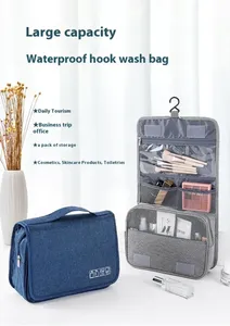 Foldable Polyester <b>for</b> Toiletry Bag Organizer Zipper Hanging <b>Storage</b> <b>for</b> Bathroom <b>Makeup</b> Case Cosmetic Bag <b>for</b> Travel Business - Product Image 2