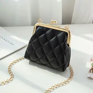 Fashion Lingge Chain Crossbody Handbag Single Shoulder Bag Mini Zero Wallet Luxury Women's Banquet Handbag
