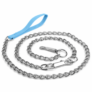 Heavy Duty Pet Suppliers Custom Metal Pet Leash <b>Bite</b> Proof Dog Chain Leash Tough Sturdy Pet Dog Leash with Ergonomic Handle - Product Image 2