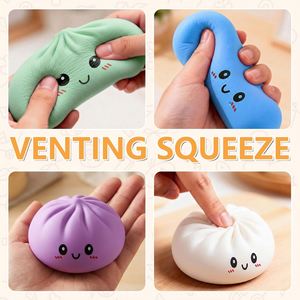 Custom Steamed Bun <b>Squishy</b> Toy with Steamer Anti-Stress Squeeze Dumpling Soft TPR Fidget Toy for Kids Adult Relief - Product Image 4