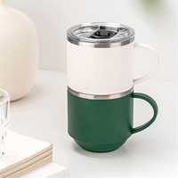 Tasse à café couleur noire avec logo imprimé au laser Tasse de voyage isolée en acier inoxydable 304 330ml