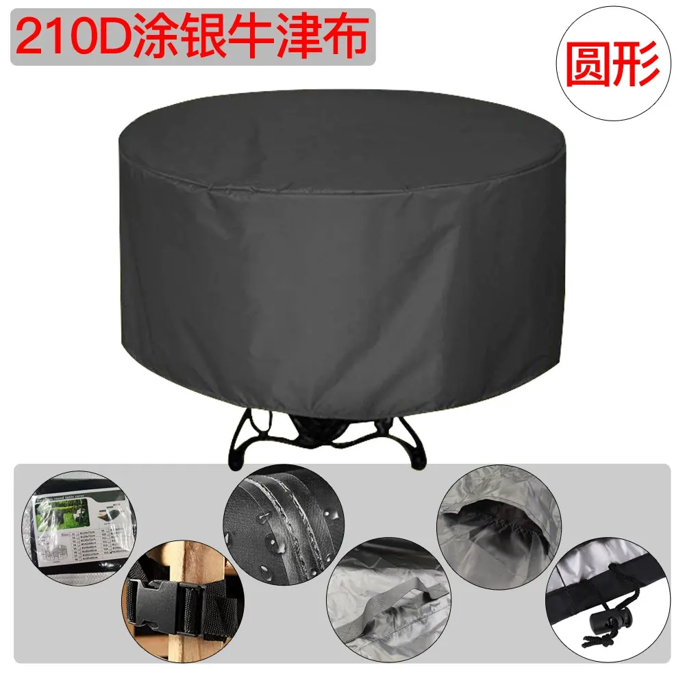 Rond - Enduction Argentée 210D - Film Imperméable + Double Fenêtre + Double Poignée + Quatre Boucles d'Angle