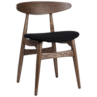 Chaise de salle à manger contemporaine en bois massif pour usage commercial