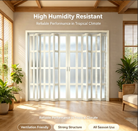 Porte pliante moderne en PVC anti-termites et anti-moisissures, design accordéon, pour salle de bain et cuisine - Écologique, tailles personnalisables