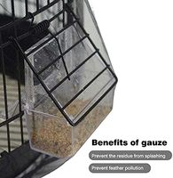 Housse de cage à oiseaux en maille de nylon noire innovante, attrape-graines, protection réglable, extensible et aérée, accessoires pour oiseaux de compagnie