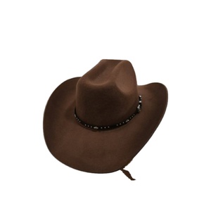 NL15 Sombrero <span class=keywords><strong>Vaquero</strong></span> Occidental al por Mayor para Hombre y <span class=keywords><strong>Mujer</strong></span>, Sombrero <span class=keywords><strong>Vaquero</strong></span> Clásico Enrollable con Decoración - Product Image 1