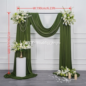 Wholesale Party Backdrop Drape Wedding Stage Decoration Curtain Milk Silk Stretch Fabric Base Backdrop Drape - Product Image 3