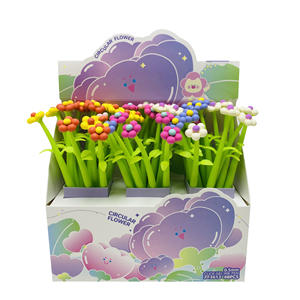 Bolígrafos de Gel de Tinta de Colores con Diseño de Flores de Goma, Cómodos para Niños, Lindos, Venta al por Mayor - Product Image 1