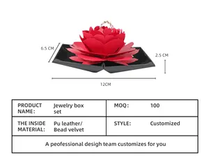 Wholesale Plastic Special Rose Ring Boxes Jewellery Packaging Valentine'S Day Rose Ring Jewelry Gift Box