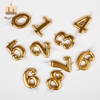 Bougie d'anniversaire en cire de paraffine dorée métallisée faite à la main 24g Grand numéro 7 pour Tesco