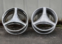 Серебристые 3-спицевые диски 5x100 5x114.3 17 дюймов для BMW E30 E36 M3 VW Golf GTI Mini Cooper, ретро-стиль, легкие, глубокий конкейв, комплект